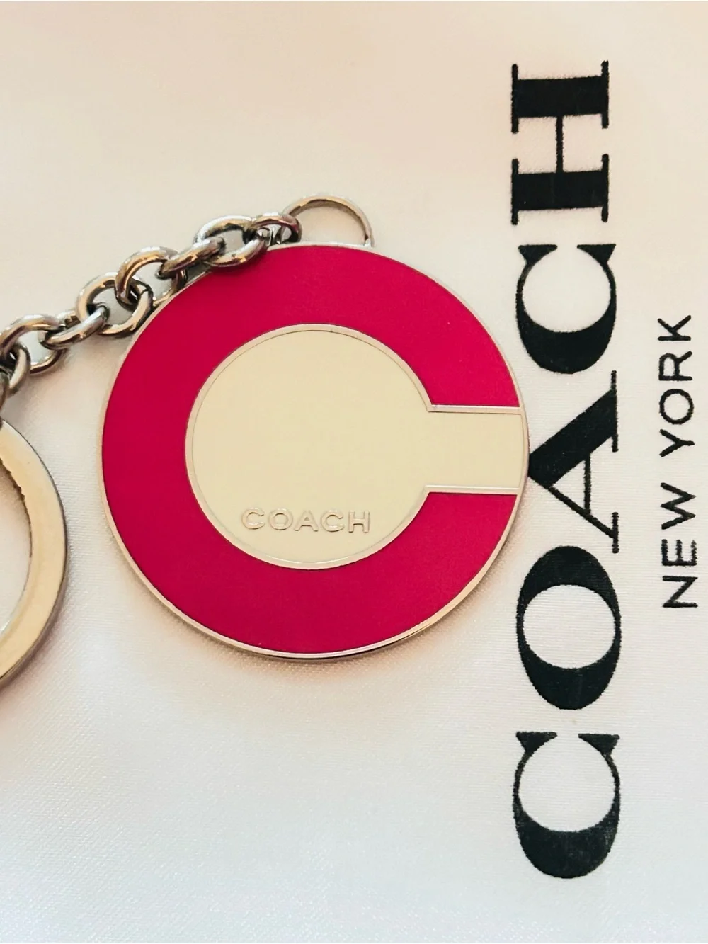 RARE Coach Y2K Pink C Charm Keychain/ Bag Charm